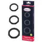 Malesation - Diamond Cock Ring Set. Zestaw efektownych silikonowych ringów erekcyjnych 