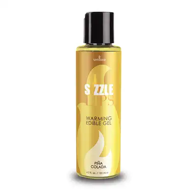 Sensuva - Sizzle Lips Warming Edible Gel PinaColada. Smakowy żel do masażu o działaniu rozgrzewającym, idealny towarzysz gry wstępnej