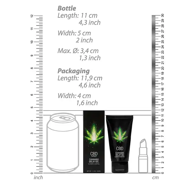 CBD - Cannabis Delay Gel 50 ml. Delikatnie chłodzący żel wspomagający opóźnienie wytrysku z dodatkiem olejku CBD. 