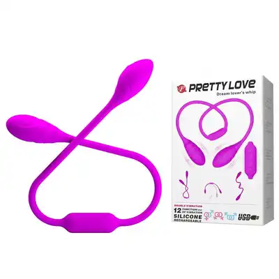 Pretty Love - Dream love's whip - wielofunkcyjny dwustronny wibrator. Dwa wibrujące jajeczka dostarczające przyjemności!