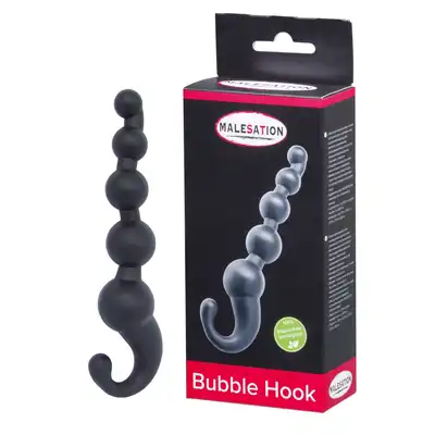 Malesation – Bubble Hook. Silikonowe koraliki analne z wygodnym uchwytem. 17,5 cm długości