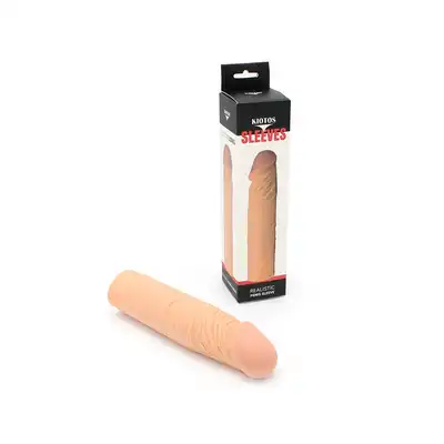 Kiotos - Realistic Sleeve 18.5 cm - realistyczna przedłużka na penisa dodająca długości i objętości!