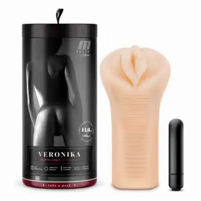 M Elite - Soft and Wet Veronika. Realistyczny, samonawilżający się masturbator z bulletem wibrującym. Wygoda, komfort i gwarancja rozkoszy 
