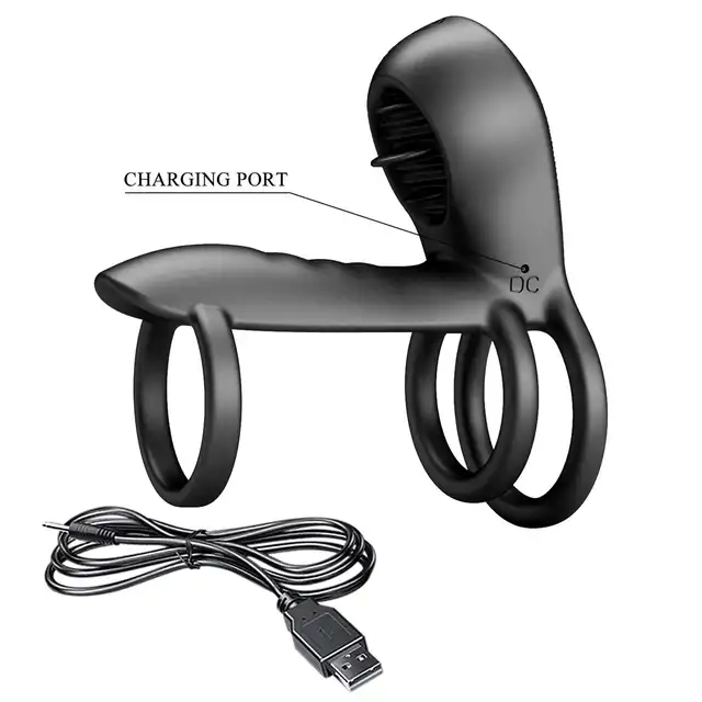 Pretty Love - Vibrating Penis Ring Jammy. Silikonowy ring erekcyjny z wibrującymi języczkami stymulującymi łechtaczkę