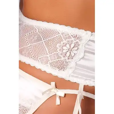 Casmir - Aurelia Set Cream XXL/XXXL - luksusowy komplet białej bielizny wykonany z hiszpańskiej satyny