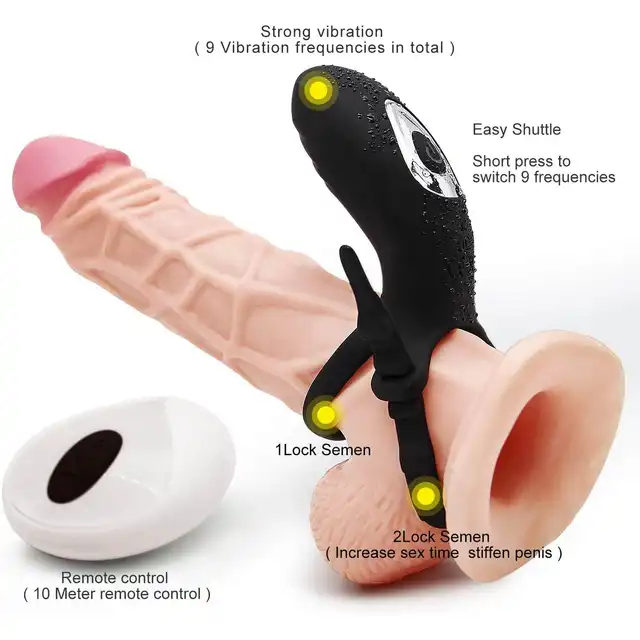 Bseries - Adjustable Double Cockring With Remote. Podwójny, regulowany ring na penisa z wibrującym stymulatorem łechtaczki na pilota