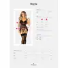 Obsessive - Sherila Corset M/L. Czarny siateczkowy gorset z błyszczącymi frędzelkami na biuście i biodrach, odkryj nieziemską pewność siebie