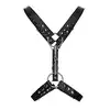Ouch! - Men's Harness With Metal Bit. Skórzana uprząż męska z oryginalnym i wytrzymałym zapięciem