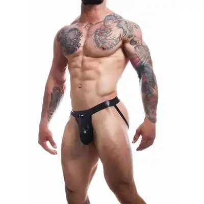 C4M - Ergonomic Black Jockstrap L - odważny jockstrap. Pokaz swoje pośladki i podkreśl styl!