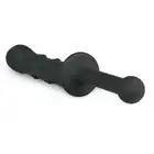 Easy Toys - The Handler Black Silicone Dildo With Handle. Podwójne silikonowe dildo z licznymi wypustkami i drugim gładkim trzonem