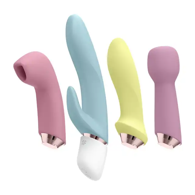 Satisfyer - Marvelous Four Vibrator Set. Zestaw wibratorów z 4 wymiennymi główkami, masaż ciała, symulacja łechtaczki i punktu G lub prostaty! Wszystko w 1 zestawie