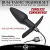 Master Series - Bum-Tastic Vibrating Anal Plug z Uprzężą i Pilotem. Wibrująca uprząż w formie bielizny z korkiem analnym
