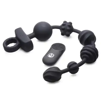 Master Series – Dark Rattler Vibrating Anal Beads. Unikalne zdalnie sterowane koraliki analne z intensywnymi wibracjami