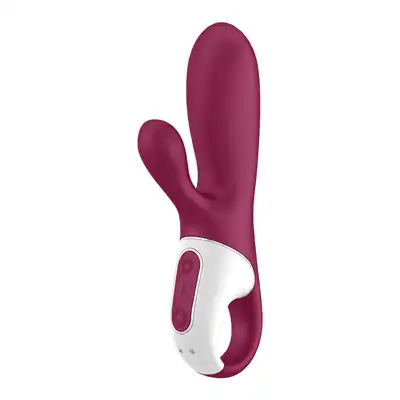 Satisfyer - Hot Bunny Vibrator violet - wibrator z króliczkiem i opcją podgrzewania do 39 stopni. Daj się rozgrzać przyjemności!