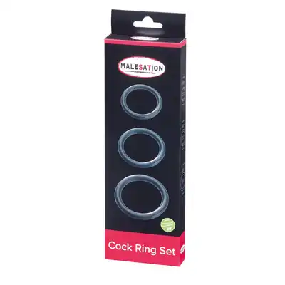 Malesation – Cock Ring Set. Zestaw klasycznych ringów silikonowych. Wytrzymały materiał i różne średnice