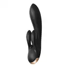 Satisfyer - Double Flex black - wibrator króliczek z innowacyjną opcją stymulacji trzech stref