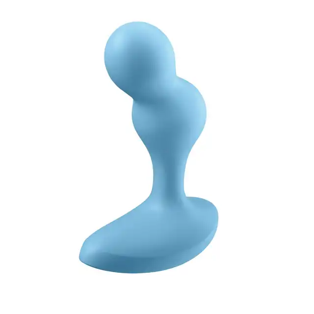 Satisfyer - Deep Diver Blue. Wibrator analny o nietypowym ultra stymulującym kształcie z 2 kulami, możliwość połączenia z aplikacją