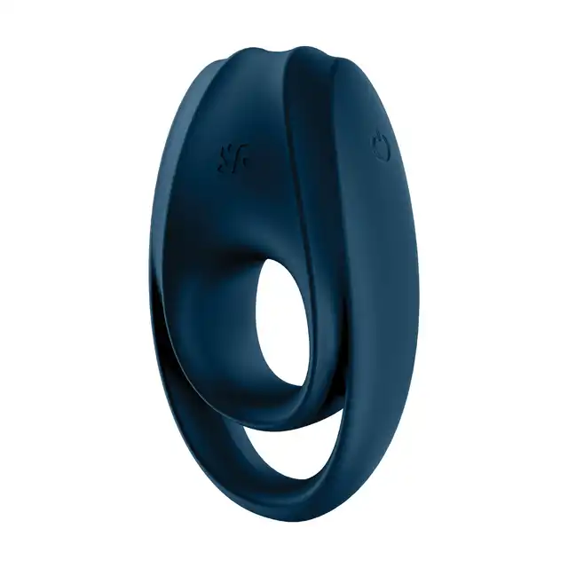 Satisfyer - Incredible Duo Ring Vibrator dark blue - zwiększona moc, zwiększona przyjemność. Popraw swoją erekcję!