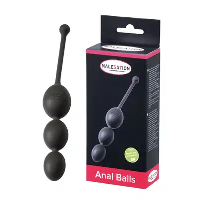 Malesation – Anal Ball Schwarz. Potrójne koraliki analne z silikonu. Ergonomiczne i wygodne w noszeniu. 