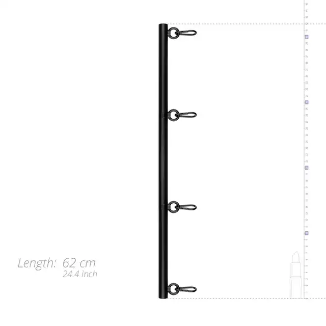 Bedroom Fantasies - Adjustable Spreader Bar. Metalowy drążek rozporowy z regulacją i 4 zapięciami zatrzaskowymi, genialna propozycja na wiele pozycji skrępowania