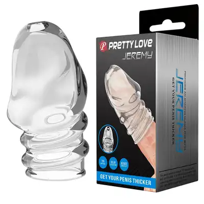 Pretty Love - Jeremy Transparent. Przeźroczysta nakładka na penisa z dziurką 