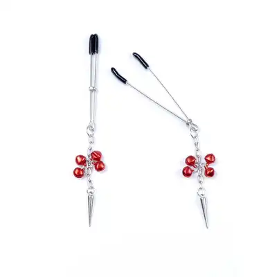 Fetish Boss Series - Exclusive Nipple Clamps No.04 - zaciski na sutki z czerwonymi dzwoneczkami