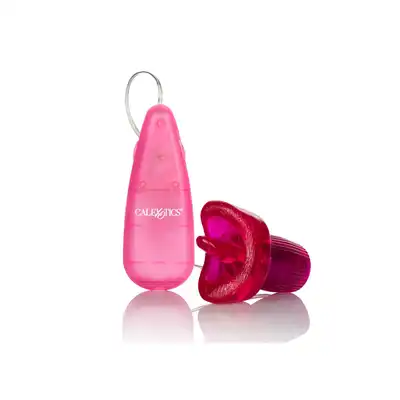 CalExotics - Clit Kisser Pink. Rozkoszny stymulator oralny do łechtaczki, drażniące wibracje regulowane pokrętłem