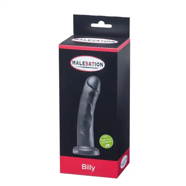Malesation - Billy Dildo Schwarz. Czarne realistyczne, silikonowe dildo analne z przyssawką. 