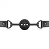Bedroom Fantasies - Ball Gag Breathable. Czarny knebel do ust z otworami do oddychania. Miękki silikonowy gag z regulowanym paskiem