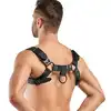 Bedroom Fantasies - Bruno Bondage Harness. Prosta uprząż męska podkreślająca klatkę piersiową, możliwość dopięcia smyczy