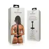 Bedroom Fantasies - Seductive Straps Body Restraint Set. Minimalistyczny zestaw do krępowania, połączenie obroży i kajdanek z pionowym pasem na ciało