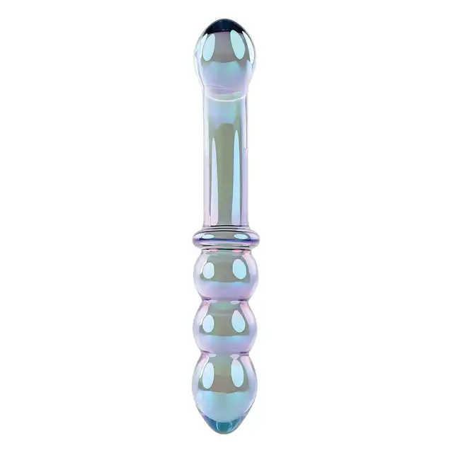 Gender X - Lustrous Galaxy Wand - szklane dildo w zielono-niebieskim kolorze. Nieporowate