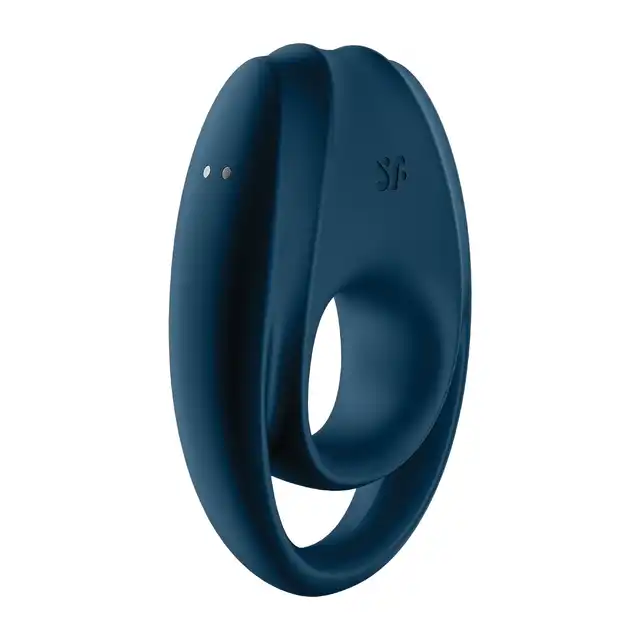 Satisfyer - Incredible Duo Ring Vibrator dark blue - zwiększona moc, zwiększona przyjemność. Popraw swoją erekcję!
