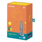 Satisfyer - Plug-ilicious 2 Ice Blue. Wibrujący korek analny sterowany aplikacją na telefon, nieskończona ilość programów z głębokimi wibracjami