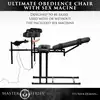 Master Series - Obedience Chair with Sex Machine. Luksusowe krzesło do krępowania z pełną regulacją, ruchoma sex maszyna gwarantująca niezapomniane doznania