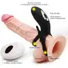 Bseries - Adjustable Double Cockring With Remote. Podwójny, regulowany ring na penisa z wibrującym stymulatorem łechtaczki na pilota