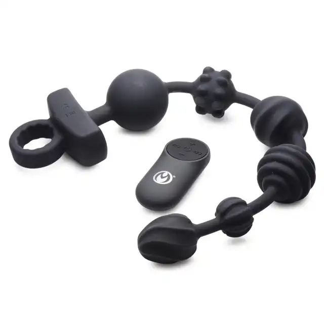 Master Series – Dark Rattler Vibrating Anal Beads. Unikalne zdalnie sterowane koraliki analne z intensywnymi wibracjami