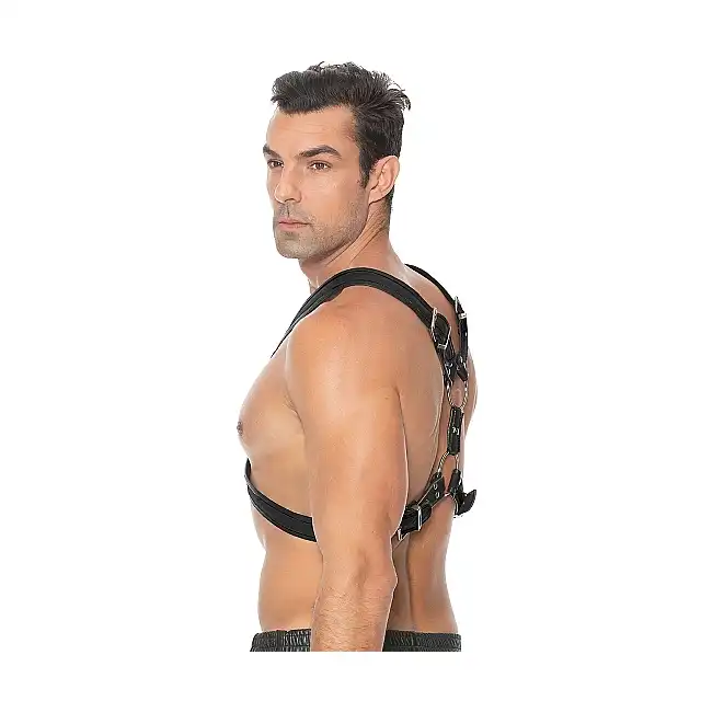 Ouch! - Scottish Harness - S/M. Krzyżowa, solidna uprząż męska w szkockim stylu. Świetny dodatek do sesji BDSM