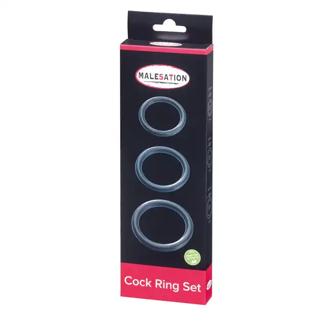 Malesation – Cock Ring Set. Zestaw klasycznych ringów silikonowych. Wytrzymały materiał i różne średnice