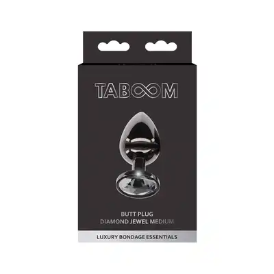 Butt Plug With Diamond Jewel M Black