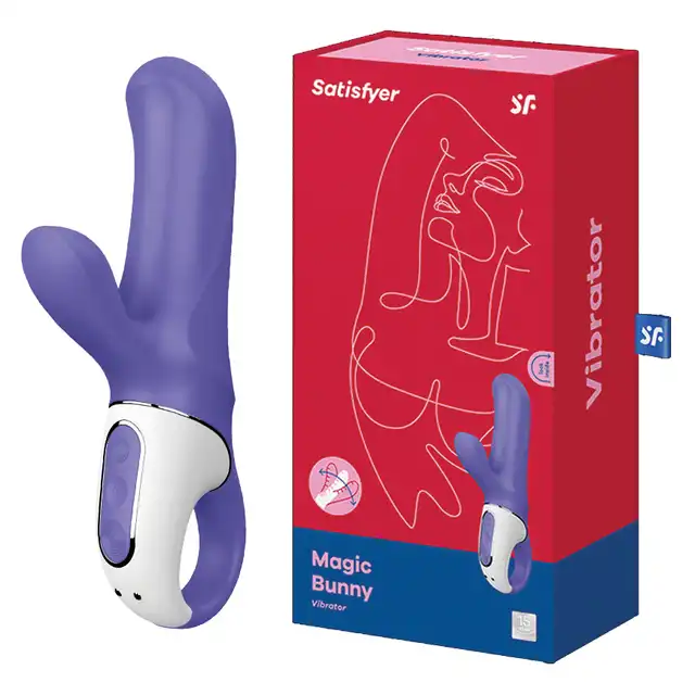Satisfyer - Vibes Magic Bunny purple - magia podwójnej rozkoszy. Wibrator z króliczkiem wykonany z giętkiego silikonu