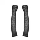 Obsessive- A772 Gloves. Eleganckie mitenki przyciągające spojrzenie, geometryczny wzór optycznie wyszczuplający dłonie