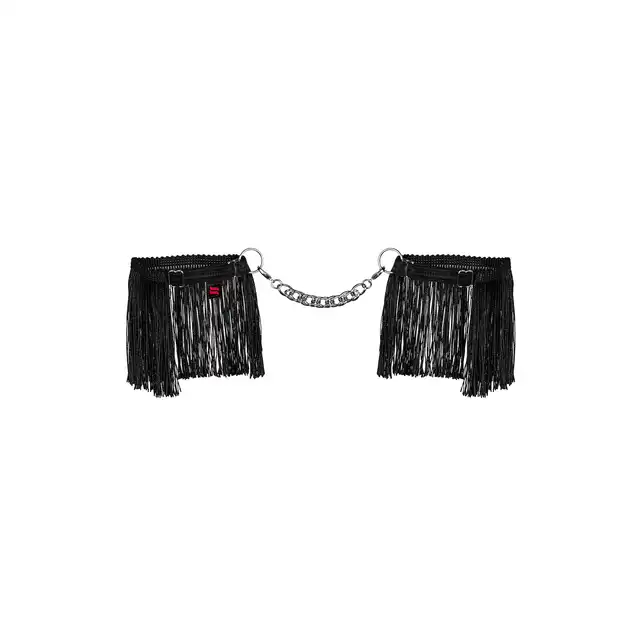 Obsessive - Sherila Cuffs. Eleganckie kajdanki z błyszczącymi frędzelkami, pozwól sobie na subtelne odkrywanie tajemnic intymności 