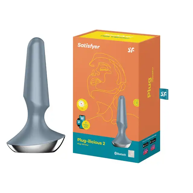 Satisfyer - Plug-ilicious 2 Ice Blue. Wibrujący korek analny sterowany aplikacją na telefon, nieskończona ilość programów z głębokimi wibracjami