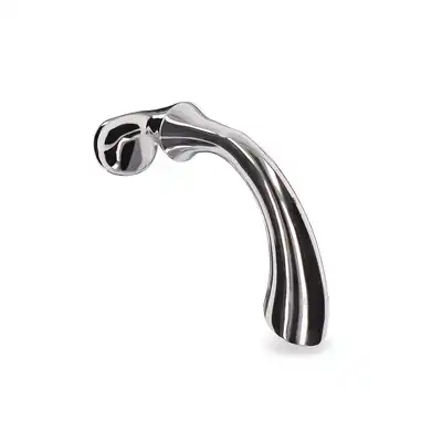 Ribbed Pleasure Steel Wand Silver