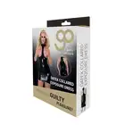 GP Datex - Collared Exposure Dress M - odważna sukienka z błyszczącego, czarnego materiału. Odkryty biust