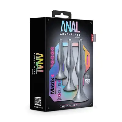 Anal Adventures - Matrix Genesis Plug Kit - zestaw stożkowych wtyczek analnych. Idealne do treningu dla początkujących!