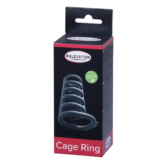 Malesation - Cage Ring. Pierścień erekcyjny na penisa w formie żebrowanej klatki. Niesamowite doznania. Mocna funkcja uciskowa. 