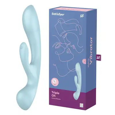 Satisfyer - Triple Oh light blue - rozkoszuj się mnogością przyjemności, dzięki temu wszechstronnemu wibratorowi!