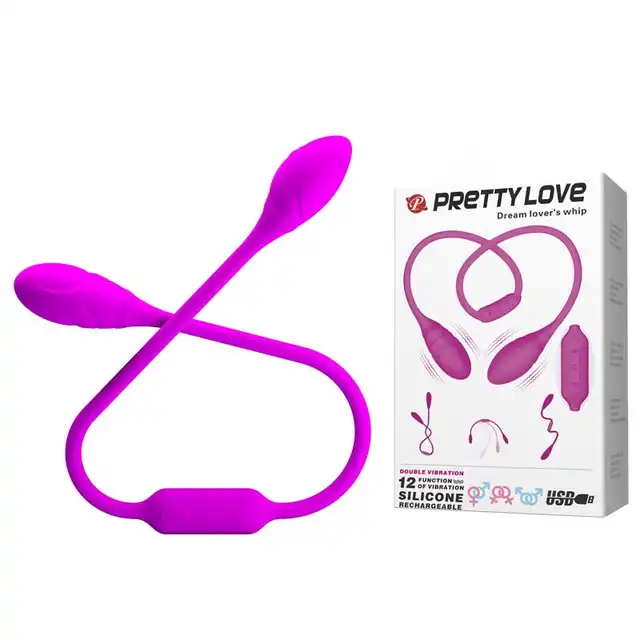 Pretty Love - Dream love's whip - wielofunkcyjny dwustronny wibrator. Dwa wibrujące jajeczka dostarczające przyjemności!